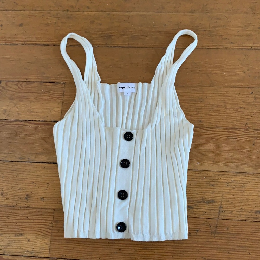 Superdown sweater tank crop top